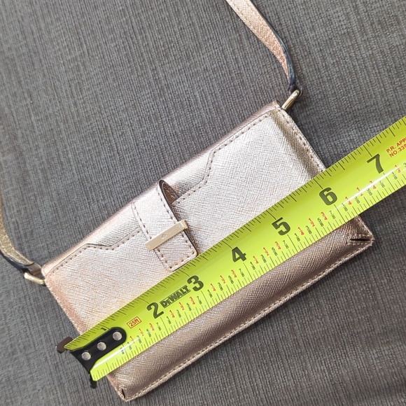NICE KATE SPADE WRISTLET CROSSBODY WALLET metallic pink #1246 - Picture 7 of 10